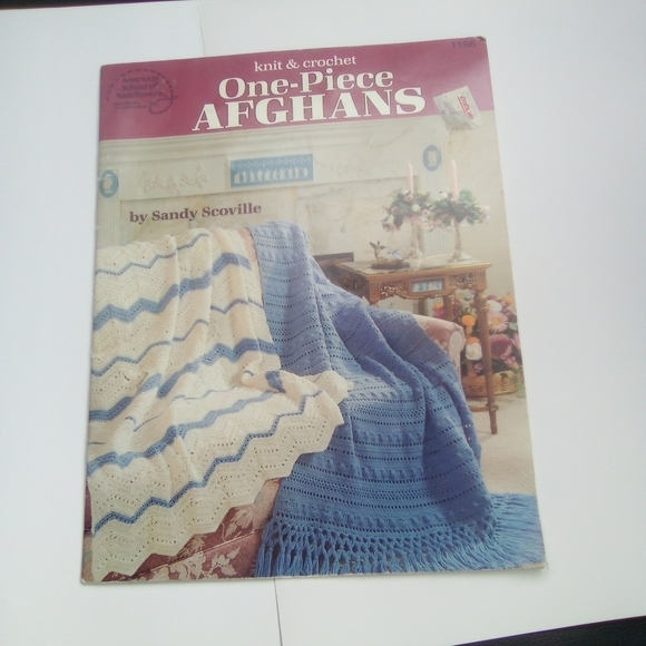 Knit & Crochet One Piece Afghans Knitting Crocheting Sandy Scoville Vintage - Picture 1 of 2